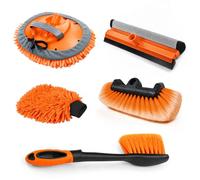 LAANPOLE Autowaschbürste, Fensterputzer, Mikrofaser Mopp, Mitt, Radbürste für Wohnmobil, LKW, Boot, Hausverkleidung【 ohne Stange 】
