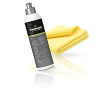 Lackpflege Set aus Koch Chemie THE FINISHER ShineSpeedPolish & wortek Mikrofasertuch Gelb 380GSM - Hochglanz Politur & Poliertuch zur Lackversiegelung & Glanzpflege - für Auto, Motorrad & mehr