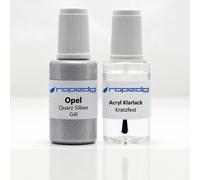 Lackstift Set für Opel G4I/10K/KCA QUARZ SILBER/ARTENSE 20ml + Klarlack 20ml