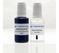 Lackstift Set passend für Opel 20Z / 0M6 ROYAL BLAU/DEEP BLUE + Klarlack | Wasserbasislack wie vom Lackierer, nach Original-Farbcode gemischt, Pinsel im Deckel, für Steinschlag und Kratzer
