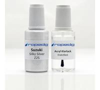 Lackstift Set passend für SUZUKI Z2S SILKY SILVER 20ml + Klarlack 20ml | Wasserbasislack wie vom Lackierer, nach Original-Farbcode gemischt, Pinsel im Deckel, für Steinschlag und Kratzer