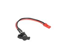 Ladebuchse für Elektroroller | 5, 5 x 2, 1 mm schwarze ABS Buchsenbaugruppe mit Gewindekörper, Halteteilen und zweipoligem Kabel
