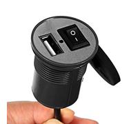 Ladegerät Ladegerät Abs Motorrad Lenker Handyhalter Wasserdichtes USB Ladegerät DC 12V mit Schalter (Schwarz) (Schwarz)