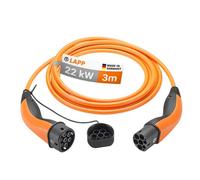 LAPP MOBILITY Typ 2 Ladekabel 22 KW 3m - Ladekabel E Auto 32a 3-Phasig - IP55 geschütztes Ladekabel Mode 3 - Ladekabel Typ 2 mit korrosionsresistenten Steckkontakten - geeignet für PHEV, BEV & EV