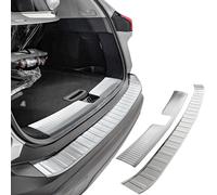 RECAMBO Edelstahl Ladekantenschutz - passend für Nissan X-Trail | T33 | BJ ab 2021> 2-teiliges Set in gebürsteter Optik für Stoßstange innen & außen mit strukturierter Oberfläche & Klebemontage