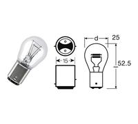 Lampe Lampadina OSRAM 12-21/5 BAY15D Für Yamaha 535 XV Virago 1988-1997