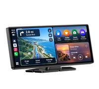 LAMTTO Wireless CarPlay Display & Android Auto Display 9,26 Zoll Tragbarer Car Play Bildschirm, Kabelloses Autoradio mit IPS Touchscreen, Sprachassistenz, Mirror Link, Navigation, Bluetooth, FM, AUX