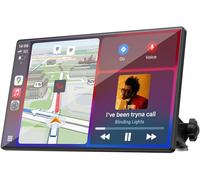 LAMTTO Wireless Carplay Display Für A-ppIe CarPlay und Android Auto 9 Zoll Touchscreen Display Bildschirm Tragbares Autoradios Car Play Display mit Navigation Bluetooth Mirror Link Siri &G00gle FM AUX