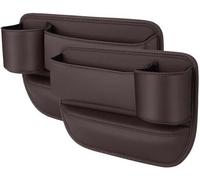LANAZU Aufbewahrungsbox für Autositze, für BMW 5-Series F10 F11 2011-2024 Vordersitz Autositz Seitentaschen Organizer PU Leder Lückenfüller Organizer Gap Organizer,Brown/B