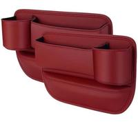 LANAZU Aufbewahrungsbox für Autositze, für BMW X4 G02 F98 2018-2023 Vordersitz Autositz Seitentaschen Organizer PU Leder Lückenfüller Organizer Gap Organizer,Red/C