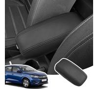 LANGBEAN Armlehnenabdeckung für Dacia Sandero 3 2021-2025, Mittelarmlehne Abdeckung aus PU-Leder, Sandero Stepway Armlehnenschutzhülle Mittelkonsole Zubehör zur Erhöhung der Armlehne, Schwarz