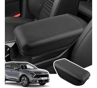 LANGBEAN Armlehnenabdeckung für Kia Sportage NQ5 2022-2025, Mittelarmlehne Abdeckung aus PU-Leder, Sportage NQ5 Armlehnenschutzhülle Mittelkonsole Zubehör zur Erhöhung der Armlehne, Schwarz