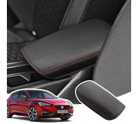 LANGBEAN Armlehnenabdeckung für Seat Leon MK4 2020-2025, Mittelarmlehne Abdeckung aus PU-Leder, Cupra Formentor Armlehnenschutzhülle Mittelkonsole Zubehör zur Erhöhung der Armlehne, Rot