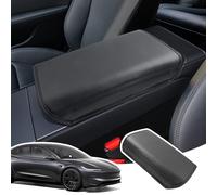 LANGBEAN Armlehnenabdeckung für Tesla Model 3 Highland 2024 2025 2026, Mittelarmlehne Abdeckung aus Dickem PU-Leder, Rutschfestes Zubehör zur Erhöhung der Armlehne, Schwarz