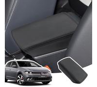 LANGBEAN Armlehnenabdeckung für VW Polo MK6 2018-2025, Mittelarmlehne Abdeckung aus PU-Leder, Seat Ibiza Arona Armlehnenschutzhülle Mittelkonsole Zubehör zur Erhöhung der Armlehne, Schwarz