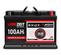 LANGZEIT AGM Batterie 100Ah 12V Solarbatterie Wohnmobil Batterie Bootsbatterie Mover Deep Cycle AGM zyklenfest wartungsfrei ersetzt 90Ah 95Ah