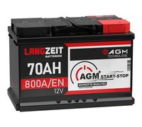 LANGZEIT AGM Batterie 70Ah 12V 800A/EN Start Stop Batterie Autobatterie VRLA