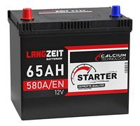 LANGZEIT ASIA Autobatterie 12v 65Ah Batterie Plus-Pol Links ersetzt 60Ah