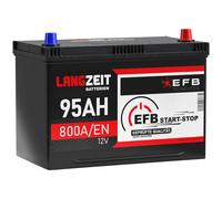 LANGZEIT ASIA EFB Batterie 95Ah 12V 800A/EN Start-Stop Batterie Autobatterie PPR