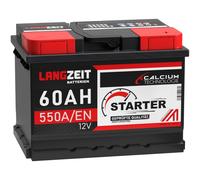 LANGZEIT Autobatterie 12V 60Ah STARTER wartungsfrei ersetzt 54Ah 55Ah 61Ah 62Ah