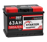 LANGZEIT Autobatterie 12V 63Ah Starter Batterie wartungsfrei ersetzt 60Ah 55Ah