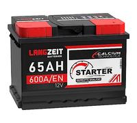 LANGZEIT Autobatterie 12V 65Ah 600A/EN Starterbatterie ersetzt Batterie 60Ah 55Ah 56Ah 58Ah 61Ah 62Ah 63Ah 64Ah