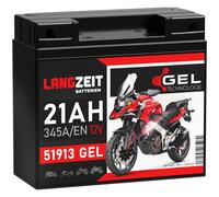 Langzeit Batterie 51913 GEL Motorradbatterie 21Ah 12V 345A/EN Batterie G19 BMW