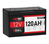 LANGZEIT Blei-Akku 12V 120Ah GEL Akku Profi Blei-Batterie Solarbatterie Wohnmobil Bootsbatterie Versorgungsbatterie ersetzt 100Ah