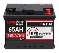 LANGZEIT EFB Batterie 65Ah 12V Autobatterie Start-Stop Batterie ersetzt 60Ah