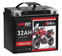LANGZEIT Y60-N30L-A GEL Motorradbatterie 12V 32Ah 420A/EN GEL Batterie 12V 53030 doppelte Lebensdauer vorgeladen auslaufsicher wartungsfrei statt 28Ah 30Ah
