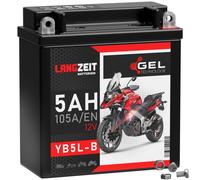LANGZEIT YB5L-B Motorrad Gel Batterie 12V 5Ah 90A 50512 12N5.5-3B CB5L-B Roller