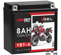 Langzeit YB7-A Motorradbatterie Gel 12V 8Ah 130A/EN 50813 CB7-A FB7-A 12N7-4A
