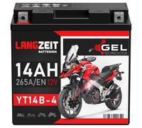 Langzeit YT14B-4 Motorradbatterie GEL 14Ah GT14B-4 YT14B-BS 51201 51422 51221