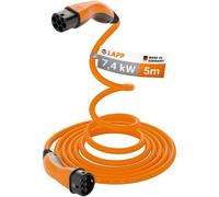 LAPP MOBILITY HELIX® Ladekabel Typ 2, bis zu 7,4 kW, 5 m, Orange - 32 A, 1-phasig, zum Laden von Hybrid- und Elektroautos mit Typ-2-Anschluss