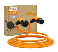 LAPP MOBILITY HELIX® Ladekabel Typ 2, bis zu 11 kW, 5 m, Orange - 20 A, 3-phasig, zum Laden von Hybrid- und Elektroautos mit Typ-2-Anschluss