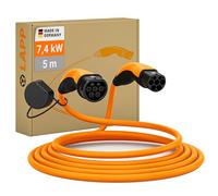 LAPP MOBILITY HELIX® Ladekabel Typ 2, bis zu 7,4 kW, 5 m, Orange - 32 A, 1-phasig, zum Laden von Hybrid- und Elektroautos mit Typ-2-Anschluss