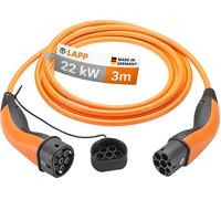 LAPP MOBILITY Typ 2 Ladekabel 22 KW 3m - Ladekabel E Auto 32a 3-Phasig - IP55 geschütztes Ladekabel Mode 3 - Ladekabel Typ 2 mit korrosionsresistenten Steckkontakten - geeignet für PHEV, BEV & EV