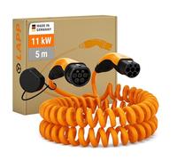 LAPP 61799 - Typ 2 Kabel, Spiral, 11 kW, 20 A, 3-Phase, 5 m, orange LAPP MOBILITY