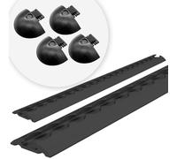 lasiprofi - Airlineschiene | Starterset mit Endkappe halbrund. Zurrschiene zur Ladungssicherung, vorgebohrt und schwarz eloxiert | Raster: 25mm; Größe: 1.000x50 x11,5mm