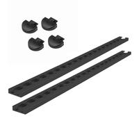 lasiprofi - Airlineschienen-Set eckig 34 x 9,6 mm, schwarz KTL, gebohrt, mit Endkappen | 2 Aluminium-Zurrschienen mit 4 Endkappen für Transporter und Wohnmobile | Länge: 2 x 1,0 m (Startertset 2.2)