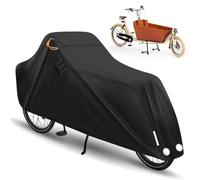 Lastenrad Abdeckung, 420D Oxford Fahrradabdeckung Wasserdicht Lastenfahrrad Abdeckplane mit Reflektorstreifen & UV-Schutz, Fahrradgarage für Lastenrad Fahrradschutzhülle Cargo Bike, 270x75x100cm