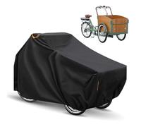 Lastenrad Abdeckung, 420D Oxford Fahrradabdeckung Wasserdicht Lastenfahrrad Abdeckplane mit Reflektorstreifen & UV-Schutz, Fahrradgarage für Lastenrad Fahrradschutzhülle Cargo Bike, 220x105x100cm