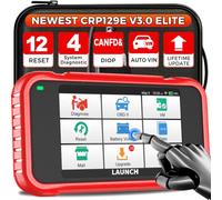 LAUNCH CRP129E V3.0 OBD2 Diagnosegerät Auslesegerät Auto Kfz-Diagnose | OBD2 Scanner mit 4 Systemen Motor, ABS, SRS, Automatik Getriebe+8 Service Funktionen mit Touchscreen WiFi Lebens-Updates