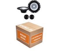 Lautsprecher Boxen Einbaupaket für Alpine SXE-1750S kompatibel mit Nissan Micra K12 + 2/3-Türer vorne | 2X Tief-Mitteltöner 2X Hochtöner