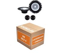 Lautsprecher Boxen Einbaupaket für Alpine SXE-1750S kompatibel mit VW Golf 4, Kompaktwagen vorne | 2X Tief-Mitteltöner 2X Hochtöner