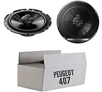 Lautsprecher Boxen Pioneer TS-G1730F - 16,5cm 3-Wege Koax Paar PKW 300WATT Koaxiallautsprecher Auto Einbausatz - Einbauset passend für Peugeot 407 - justSOUND