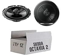 Lautsprecher Boxen Pioneer TS-G1730F - 16,5cm 3-Wege Koax Paar PKW 300WATT Koaxiallautsprecher Auto Einbausatz - Einbauset passend für Skoda Octavia 2 1Z Heck - justSOUND