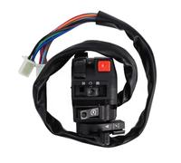 Lawnoval Motorrad-Lenkerschalter für 22 mm Lenker, Blinker, Fern-/Abblendlicht, Start, Choke, Schwarz mit Rot