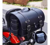 Motorrad Hecktasche für Vespa GTS GTV 250 300, Leder Wasserdichter Retro Motorrad Tasche, Große Kapazität Motorrad Aufbewahrungstasche, Motorrad Zubehör,normal-A Black