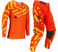 Leatt 3.5 Ride Pattern 2024 Motocross Jersey und Hose Set, orange, Größe XL für Männer